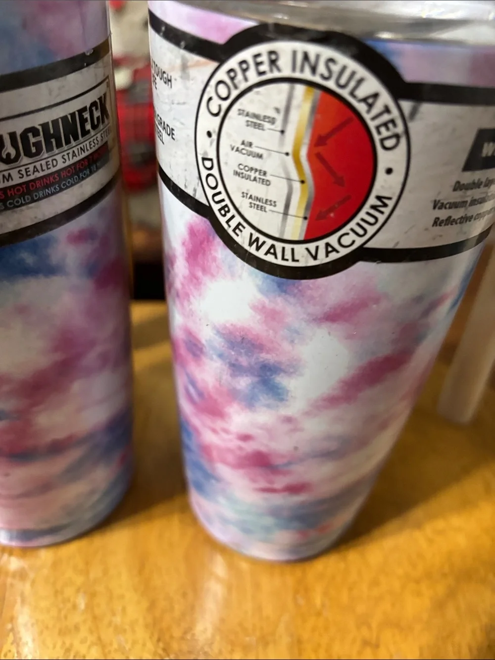 2 20oz Roughneck Tie-Dye Insulated Tumbler - Pink & Blue